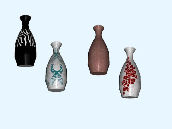 Sims 3 — SweetHeart Vase by Rennara — Sweet Heart Vase in four styles.