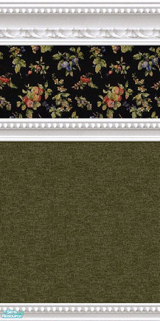 Sims 2 — jsf2WMBRMossFruitTall by jsf — Clusters of fruit stand out on a black background with a base of mossy green in