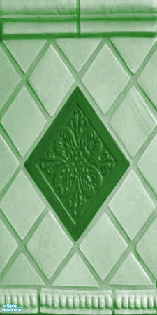 Sims 2 — KS Green Designer Tiled Wall by mskitty — Please do not upload to anywhere else but the TSR