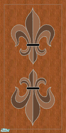 Sims 2 — Fleur-de-licious Wall by simonandy — Wooden wall panel with a fleur-de-lis design