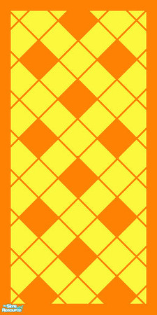 Sims 2 — Diamond Wallpaper - Orange by simonandy — Diamond pattern wallpaper in orange & yellow