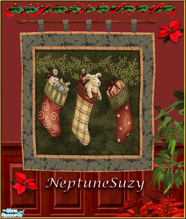 Sims 2 — NSC Merry Christmas Tapestry 3 by Neptunesuzy — Your Simmies will Love this Christmas Tapestry! Enjoy!