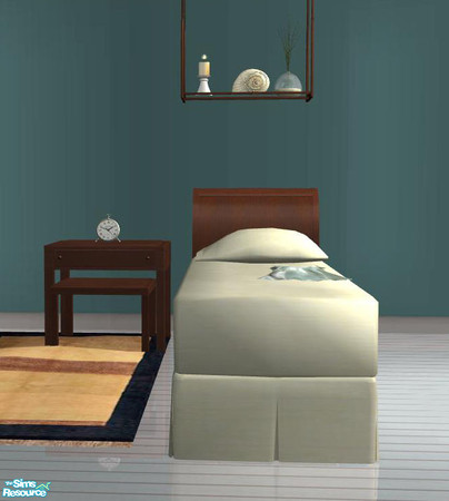 Sims 2 — PB Singlebedroom Recolor brown - Singlebed brownncream by ShinoKCR — 