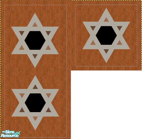 Sims 2 — Starred Wall & Floor by simonandy — A set of wooden wall panel & floor tile which goes with the