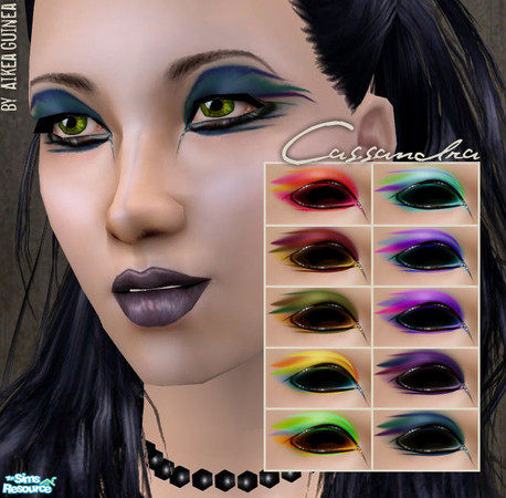 Sims 2 — Cassandra - Bold Eyeshadow by aikea_guinea — Set of 10 bold eyeshadows.
