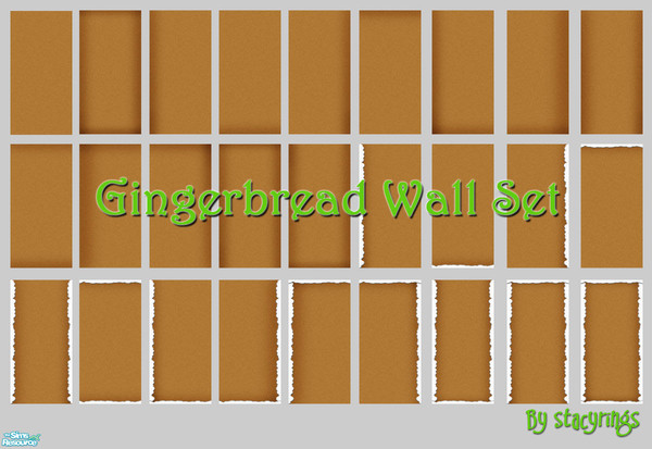Sims 2 — Gingerbread Wall Set by stacyrings — 
