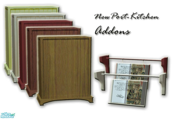 Sims 2 — NewPort Kitchen Add-ons by Sophel21 — Airpump and cookingbook-holder in 5 recolors to match my NewPort Kitchen