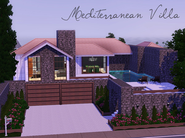 Sims 3 — Mediterranean Villa by danielaoecksler — The Mediterranean Villa is a large house of two floors. Its great