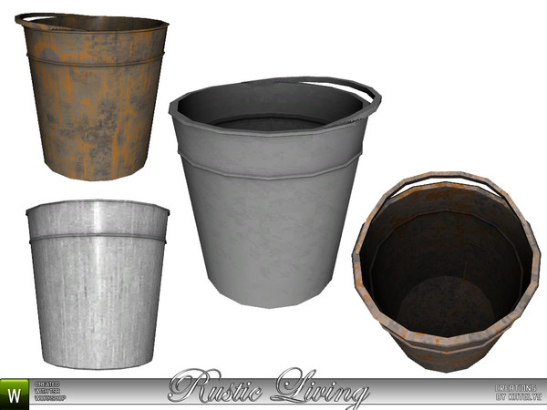 Sims 3 — Rustic Living Bucket by katelys — Decorative bucket. Several versions included.