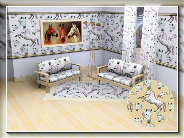 Sims 3 — marcorse_white horse pattern by marcorse — A dancing white horse, and close ups of his head, are the focus of