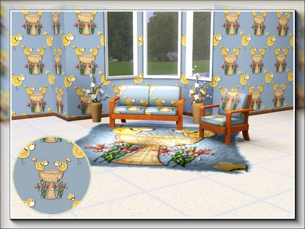 Sims 3 — marcorse_bird bath pattern by marcorse — A regular, repeat pattern of two delightful little yellow birds on the