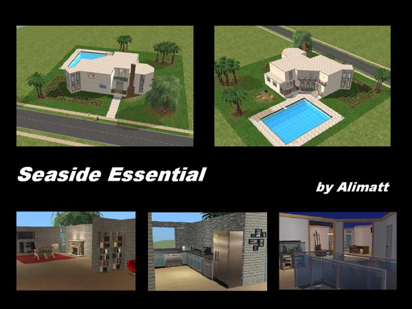 Sims 2 — Seaside Essential by Alimatt — Enjoy this seaside house with swimming-pool in the backyard! The ground floor is