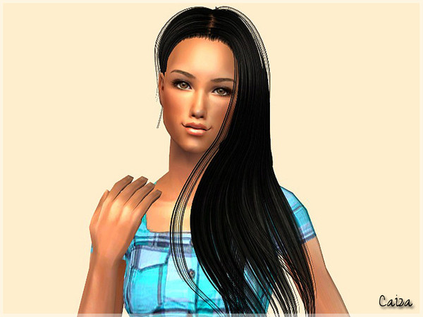 Sims 2 — Side swept hair - black by Caiza — Retexture of RowanSims new hair mesh. It is a beautiful mesh and I could not