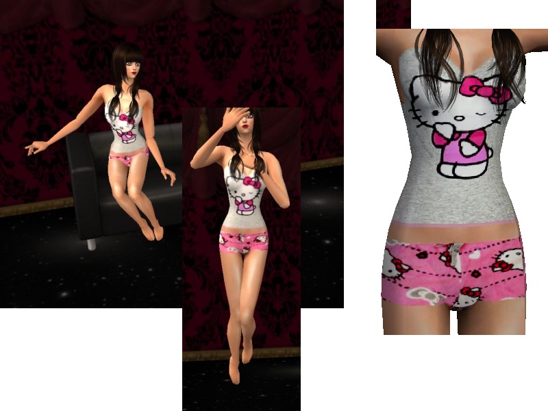 The Sims Resource - Sexy Pink Undies - Hello Kitty