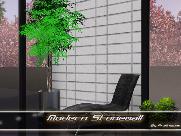 Sims 3 — Modern Stone Wall by Pralinesims — By Pralinesims