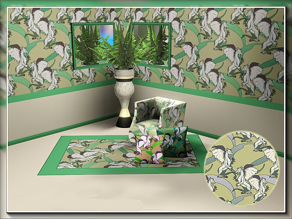 Sims 3 — marcorse_guardian dragon pattern by marcorse — A guardian dragon in a diagonal repeat design.
