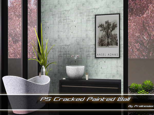 Sims 3 — PS Cracked Painted Wall by Pralinesims — By Pralinesims under: Masonry