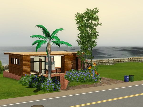 Sims 3 — Built For Two by palmtreecod — This little house is quaintly settled by the sea wall. You only need the base