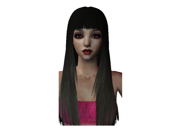 Sims 2 — Long Straight Black Hair With Fringe by staceylynmay2 — long straight black hair with fringe. Mesh is included