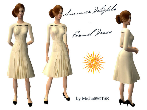 Sims 2 — \'Summer Delights\' mini dress set - Formal dress by micha89 — lovely Orla Kiely dress, in style of 1940s, made