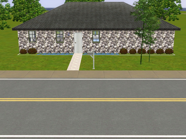 Sims 3 — Little White Starter House ff no cc by mrscrockett01 — One bedroom, one bathroom, one combo living/ kitchen/