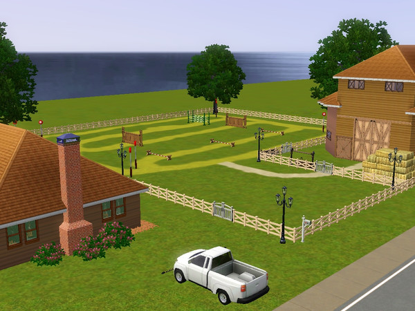 Sims 3 — Equine CareTakers Cottage  by mrscrockett01 — Nice 2 bedroom, 1 bath house with barn and training arena. House