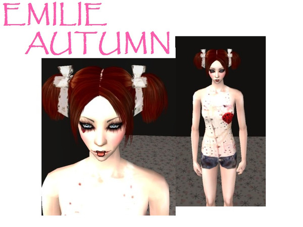 Sims 2 — Emilie Autumn by staceylynmay2 — Emilie Autumn is a singer/songwriter. She inspired me to create a sim of her :)
