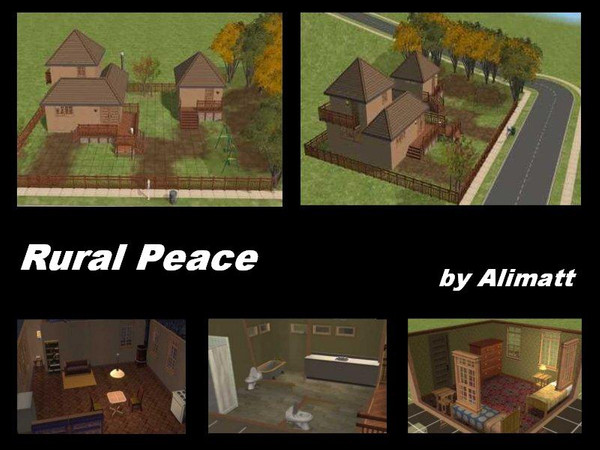 Sims 2 — Rural Peace by Alimatt — A simple and cheap house that reminds of old farmhouses. A single room serves as