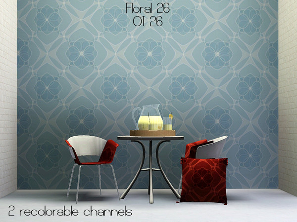 Sims 3 — Modern Floral 26 by simoleontree — OI 26, found in fabrics category. two recolorable channels.