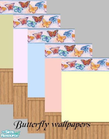 Sims 2 — Butterfly wallpapers by olcia_olivinea — Sweet wallpapers for your kids\' rooms. Enjoy :)!