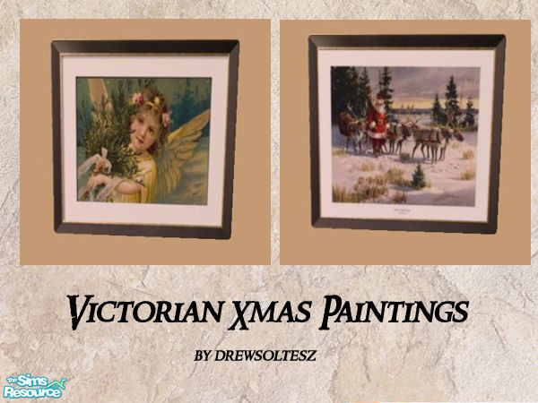 Sims 2 — Victorian Xmas Paintings by drewsoltesz — Recolour of the Nightlife object \"B Stroke\", these