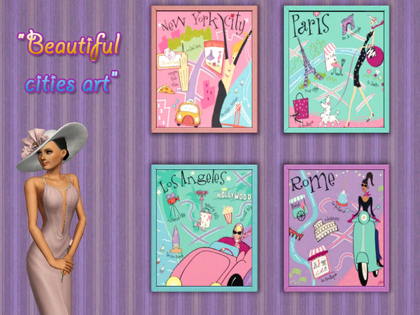 Sims 3 — Beautiful Cities art.  by TigerLiyene2 — Beautiful Cities art. Paris,Rome,New York,Los Angeles all 4 are