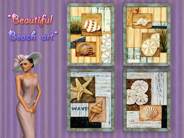 Sims 3 — Sea Shell Beach art. by TigerLiyene2 — Sea Shell Beach art. All 4 are included.