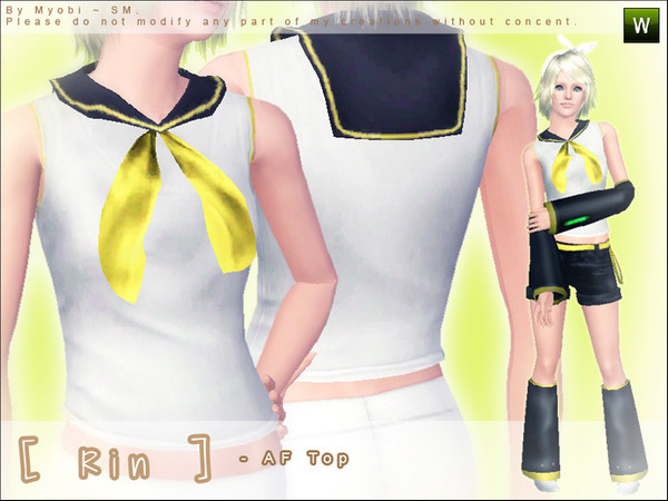 Sims 3 — [ Rin ] - AF Top by Screaming_Mustard — Finally finished! This is the Rin set that I aspired to create after so