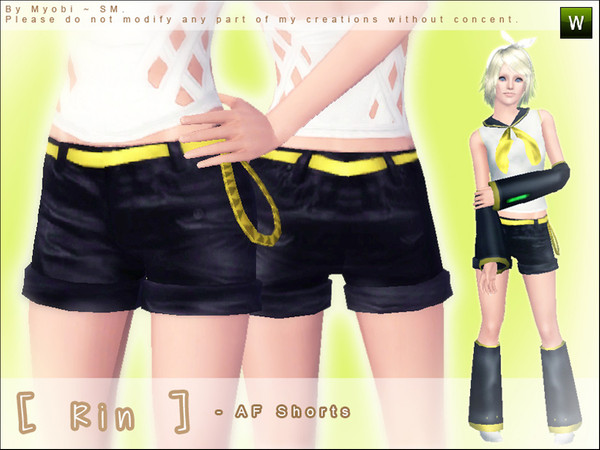 Sims 3 — [ Rin ] - AF Shorts by Screaming_Mustard — Finally finished! This is the Rin set that I aspired to create after