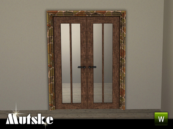 Sims 3 — Wilmer Door Glass 2x1 by Mutske — 4 recolorable parts. Made by Mutske@TSR. TSRAA.