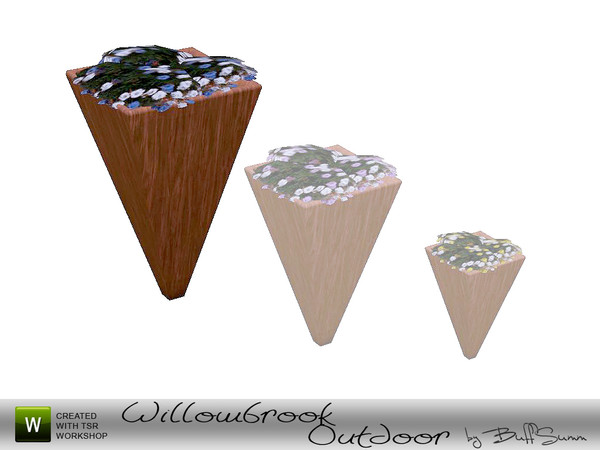 Sims 3 — Willowbrook Flower Big by BuffSumm — A planter in three differend sizes. Created by BuffyASummer (BuffSumm) @