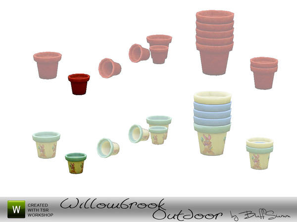 Sims 3 — Willowbrook Pot 2 by BuffSumm — Some flower pots for decoration. A special Easster colouroption. Created by