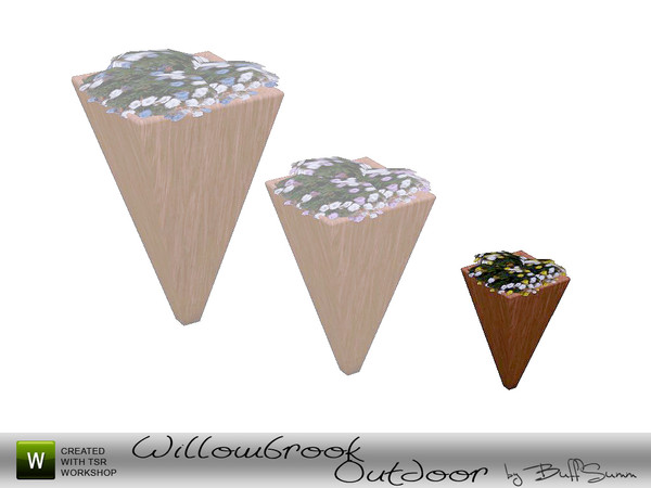 Sims 3 — Willowbrook Flower Small by BuffSumm — A planter in three differend sizes. Created by BuffyASummer (BuffSumm) @