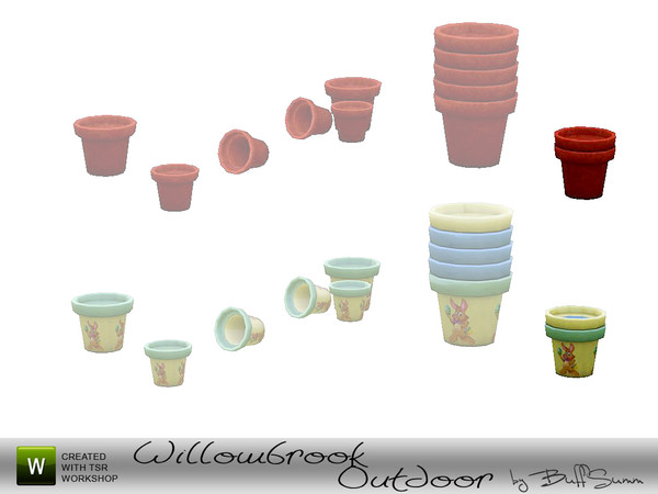 Sims 3 — Willowbrook Pots 3 by BuffSumm — Some flower pots for decoration. A special Easster colouroption. Created by