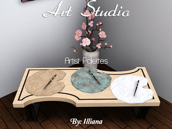 Sims 3 — Art Studio Palette by Illiana — A good artist keeps his paint nearby, and this palette helps you do just that!