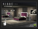 Sims 3 — NIBBU Bedroom by Punisa — Glamourous bedroom that includes following items: photo wall art, bed, endtable and