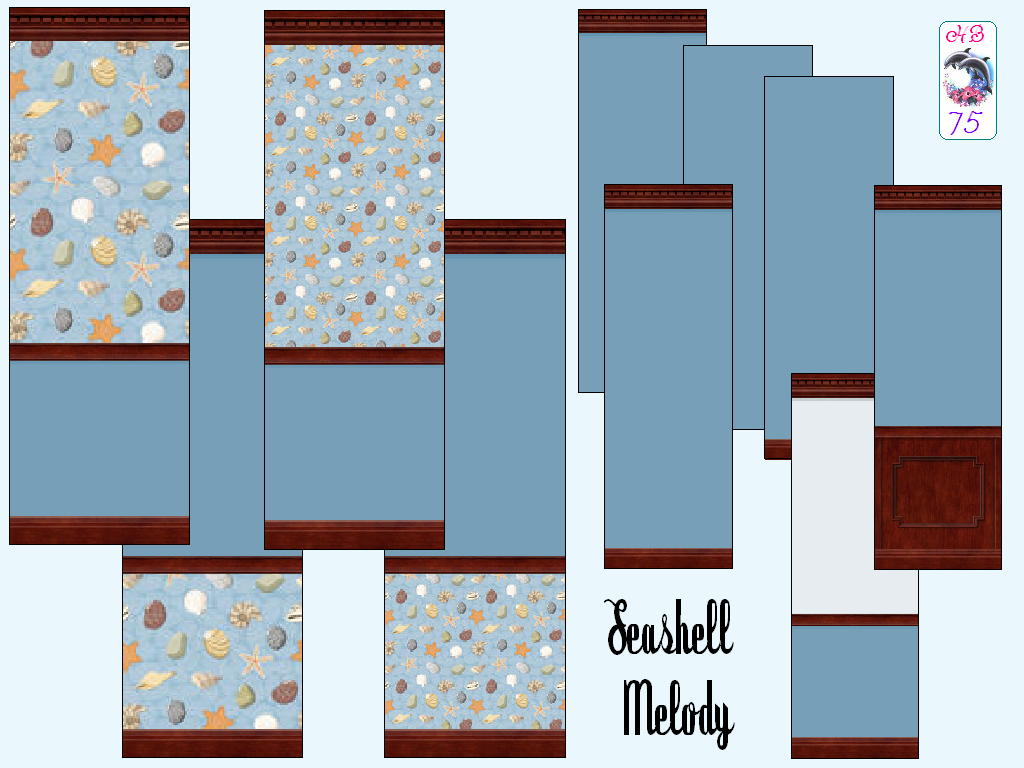 Sims 2 — SeashellMelody HB75 SeaPAINTS by hiedibear75 — Seashell Melody by hiedibear75. A large set of walls & floors