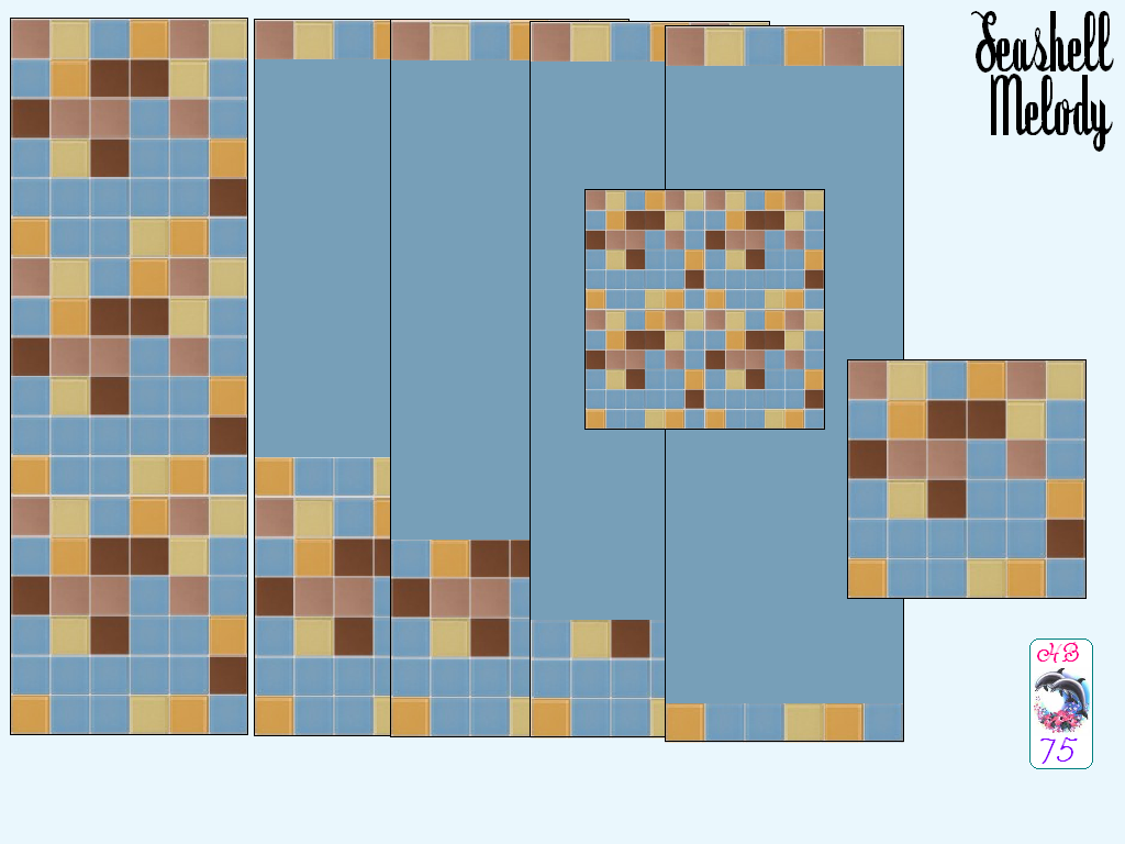 Sims 2 — SeashellMelody HB75 SeaTILES by hiedibear75 — Seashell Melody by hiedibear75. A large set of walls & floors