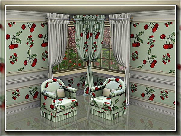 Sims 3 — marcorse_cherry ripe pattern by marcorse — Bunches of plump, red cherries in a random repeat pattern