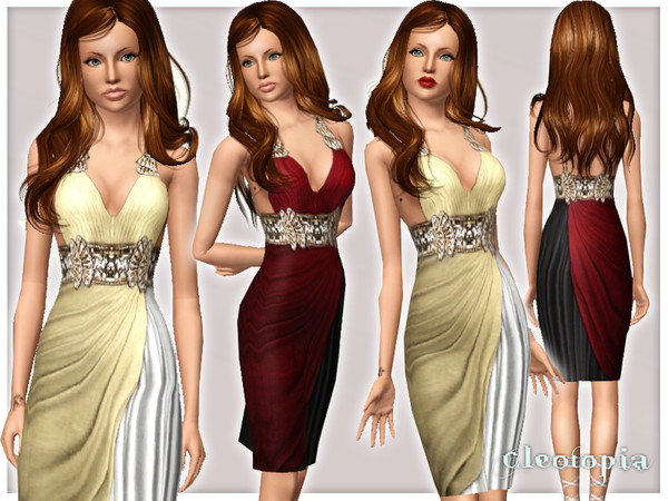 Sims 3 — Mademoiselle Dress with Shelve Belt Detail by Cleotopia — - High quality - Based on EA mesh - Everyday and