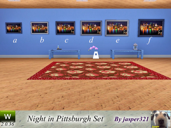 Sims 3 — Night in Pittsburgh Set by jasper321 — Six paintings of Night in Pittsburgh, each painting gets a little bigger