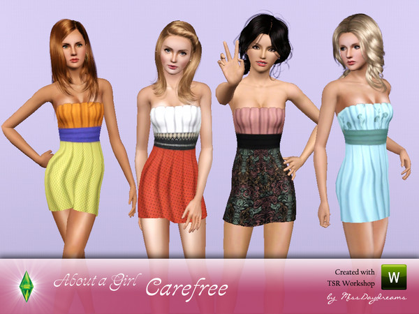 Sims 3 — About a Girl - Carefree by MissDaydreams — The Carefree dress from About a Girl Collection! Base game mesh. Hope