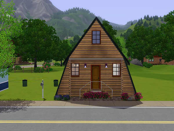 Sims 3 — One Room A-Frame by Kath616 — Another little tiny house built on a 10x10 lot. This one is a one room A-frame