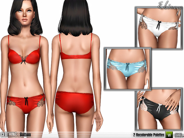 Sims 3 — Lace And Satin Briefs - S82 by ekinege — 2 recolorable parts. Y.Adult - Adult.